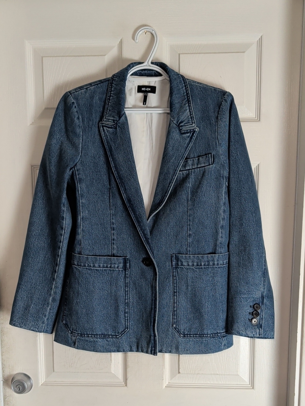 ME+EM Denim Blazer Denim Wear-With-Everything Blazer Women 6 - Picture 3 of 8